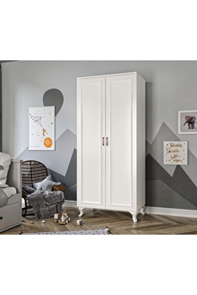 WENCE Kartopu 2 Kapaklı Country Gardırop Elbise Dolabı - Tamamı 1. Kalite Mdf