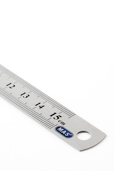Mas Steel Ruler 15 Cm Figures Press Printed