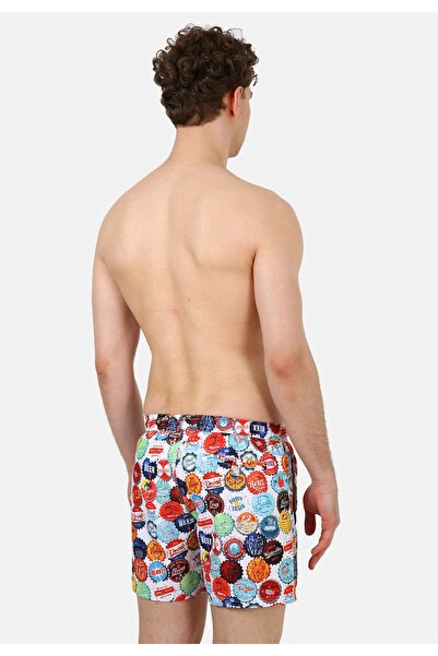 John Frank All Over Erkek Çok Renkli Deniz Şortu Jfsssw37-beercap-multıcolor