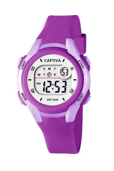 captiva Digital 30 Mt Water Resistant Children's Handle with Light Alarm Stopwatch and Calendar with Silicone Cord