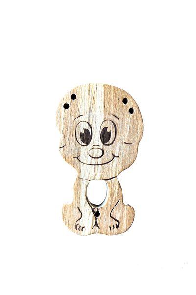 HOBİREYON Dog Figure Perforated Teether Ring