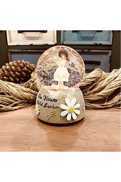 keyfim shop Flüt - Keman Çalan Kız Temalı Büyük Boy Püskürtmeli Işıklı Ve Müz...