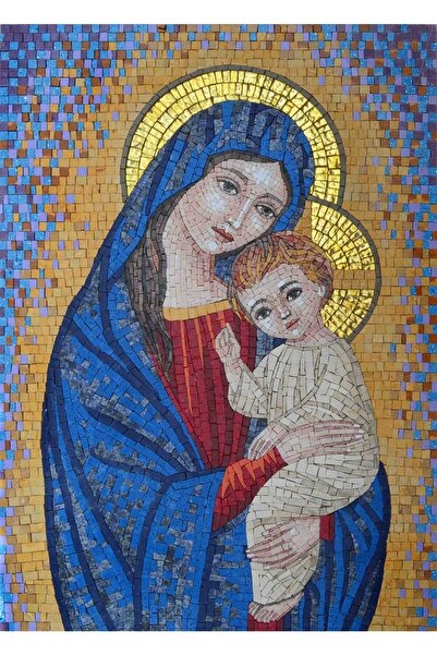 Marcel Kristal Tablo Meryem Ana Ve Isa Peygamber Elmas Mozaik Tablo 40x56 Cm