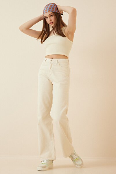 Happiness İstanbul Jeans - Beige - Wide Leg