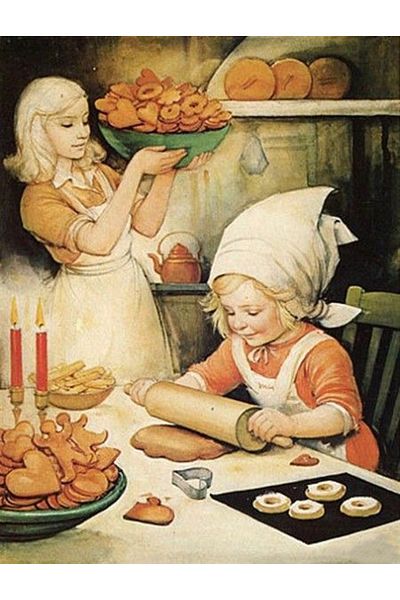Marcel Kristal Tablo 43x58cm Diamond Mosaic Painting - Little Chef and His Mother in the Kitchen