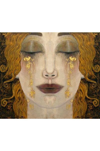 Marcel Kristal Tablo Klimt Style-Gold Crying Woman Marcel Art Diamond Mosaic Painting 69X58Cm