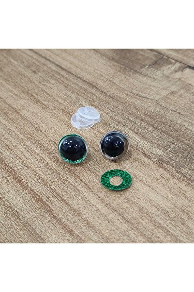 hobimon عين أميجورومي 12 مم لامعة ملونة - أخضر - 10 قطع (5 أزواج) عين مقفلة