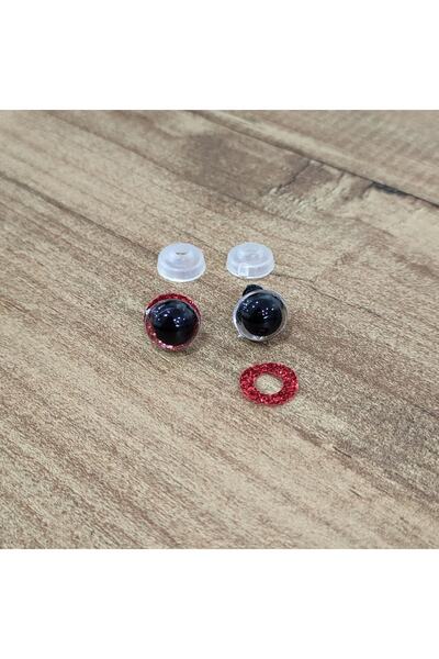 hobimon عين أميجورومي 10 مم لامعة ملونة - أحمر - 10 قطع (5 أزواج) عين مقفلة