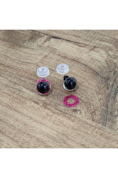 hobimon عين أميجورومي 10 مم لامعة ملونة - فوشيا - 10 قطع (5 أزواج) عين مقفلة