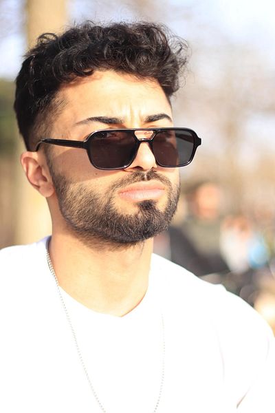 LOOKUP Men's Sunglasses New Fashion 2022 Black Frame Black Glass