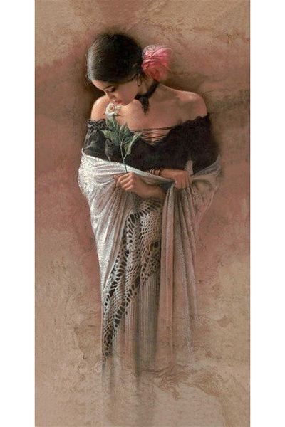 Marcel Kristal Tablo 30x60cm Spanish Girl Diamond Mosaic Painting