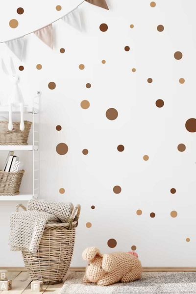Piksel Grafik Brown Dots Wall Sticker