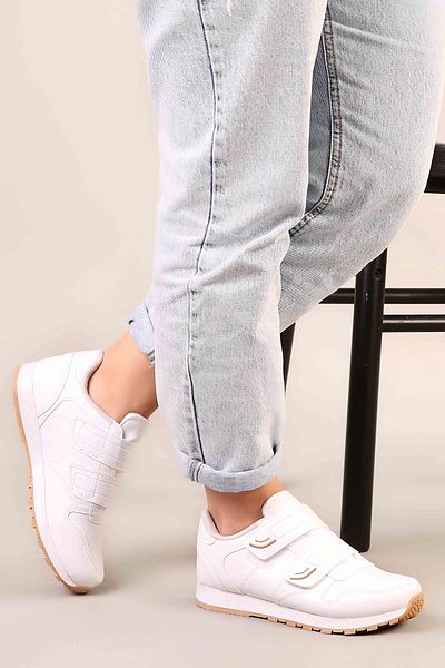 lord's ayakkabı Unisex White Color Double Banded Sports Shoes