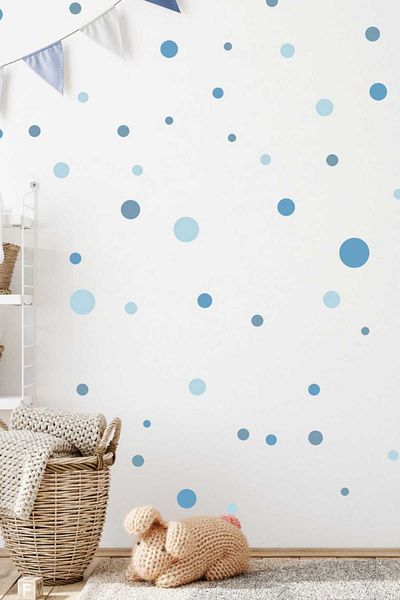 Piksel Grafik Blue Dots Wall Sticker
