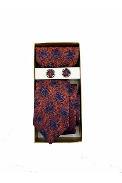 Brianze Tan Tie Handkerchief Cufflink Boxed Gift Set
