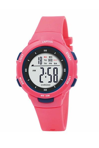 captiva Digital 30 Mt Water Resistant Children's Handle with Light Alarm Stopwatch and Calendar with Silicone Cord