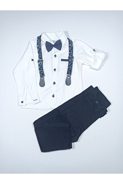 Terry Gömlekli Papyonlu Bebek Takım