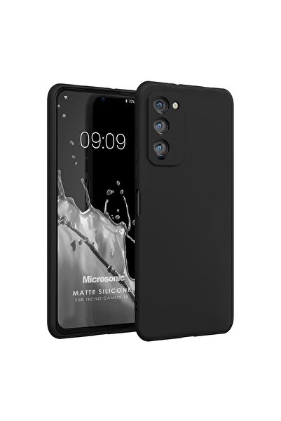 Microsonic Matte Silicone Tecno Camon 18 Kılıf Siyah