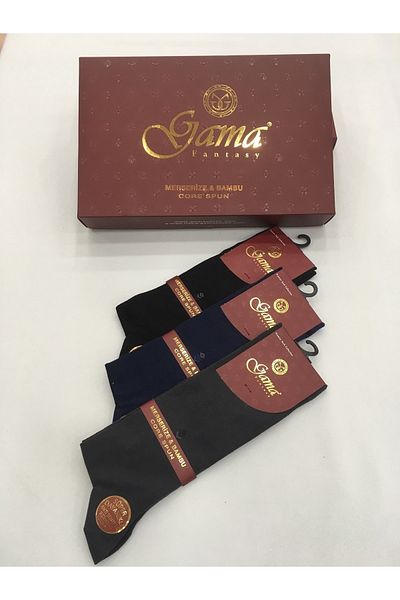 Gama Çorap 3 bucăți de șosete de vară pentru bărbați, 100% naturale, fără nailon, amestecate cu mercerizat + bambus