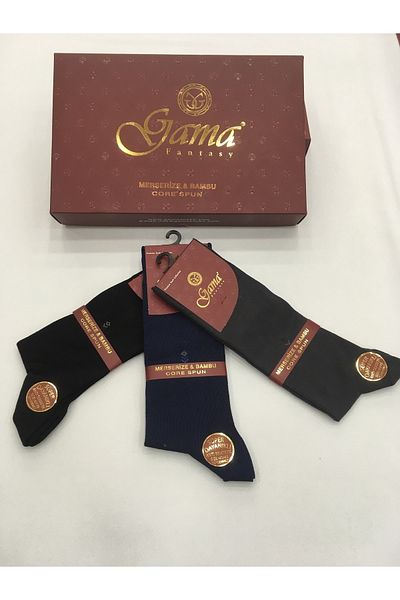 Gama Çorap 3 bucăți de șosete de vară pentru bărbați, 100% naturale, fără nailon, amestecate cu mercerizat + bambus