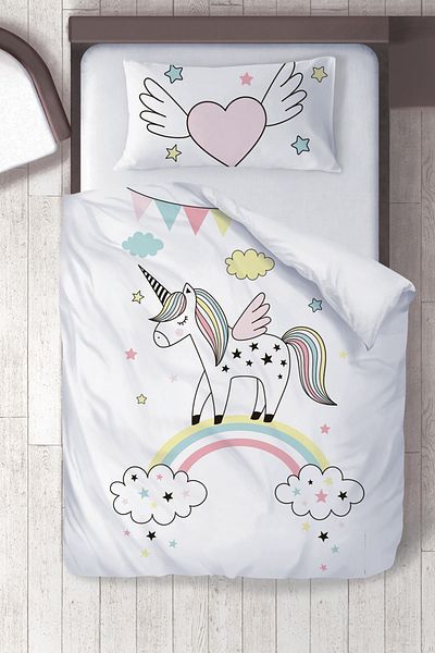 instababyrooms Unicorn 001 - Παιδικό σετ κρεβατιού Cotton Micro Satin