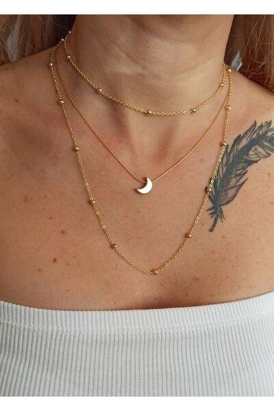 DENİZDENAL مجموعة قلادة الهلال المكونة من 3 قطع