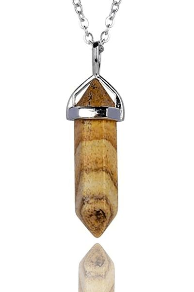 Tesbih Atölyesi Natural Brown Jasper Stone Certified Necklace