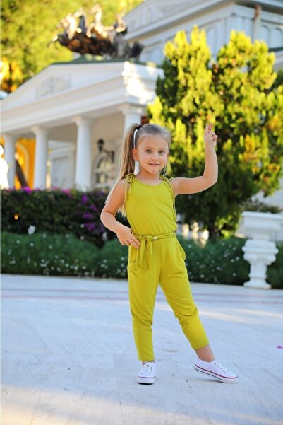 enjoy bebe Yeşil Kız Çocuk Askılı Penye Tulum