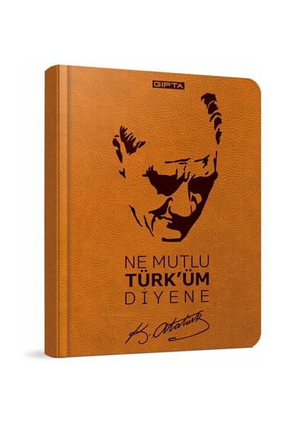 Gıpta Ataturk Rope Stitching Hard Cover Notebook (13*21)-120 Sheets (Striped) (Stand)