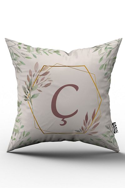 SasoHome Κάλυμμα μαξιλαριού Letter Throw - Letter C - Letter Διακοσμητικό Ψηφιακό Εκτυπωμένο Μαξιλάρι Ριχτάρι - Μαξιλαροθήκη