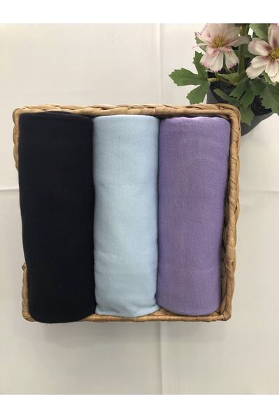 Luis Wella Penye Şal 3’lü Set (SİYAH-AÇIK MAVİ-LİLA)