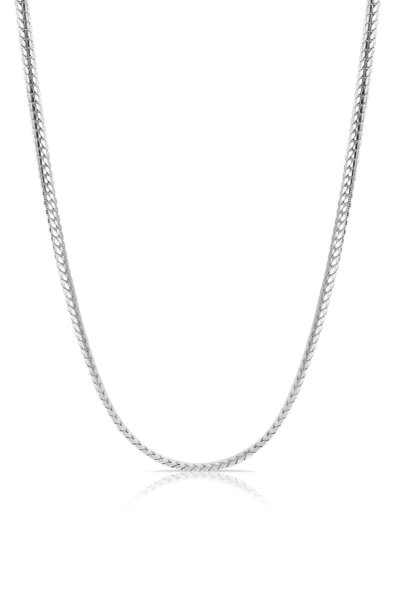 TREND COLLECTİON Men's Silver Herringbone Steel Necklace