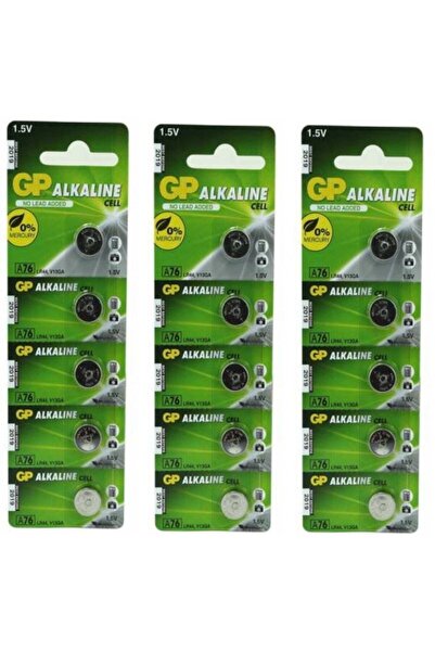 GP 15 Adet Ag13 Alkalin Lr44h A76 Sr44 357 Alkalin Düğme Pil (TERAZİ-SAAT-BAS...