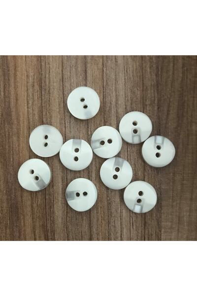 Öztürk Çentikli Polyester Sedef Düğme 14mm. 10'lu Paket.