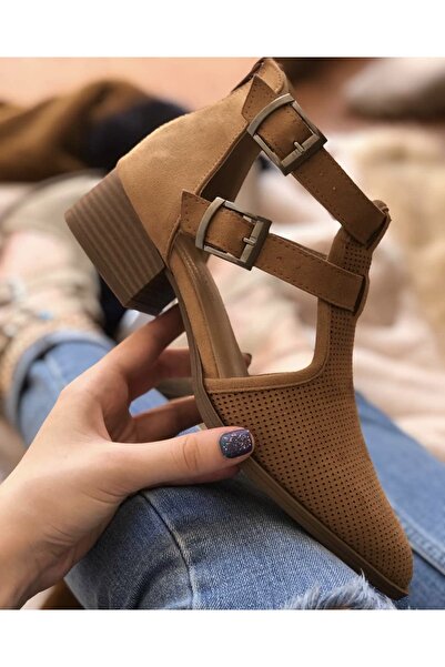 Businesshoess Charlottee Camel Süet Kadın Günlük Yazlık Bot