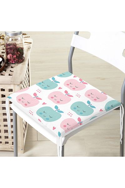 Realhomes Colorful Apples Digital Printed Modern Zippered Chair Cushion