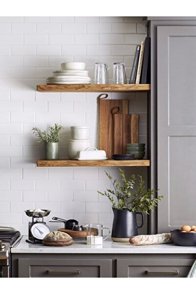 Karadeniz Dizayn Ahşap Raf 2'li 90x20 Cm Kalınlık 40mm