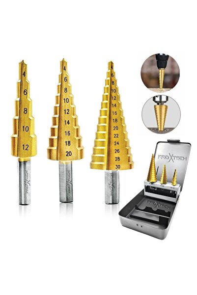 PROXTECH Proxtech Kademeli Hss Sarmal Matkap Ucu Seti Kademli Sac Delme Çanta...