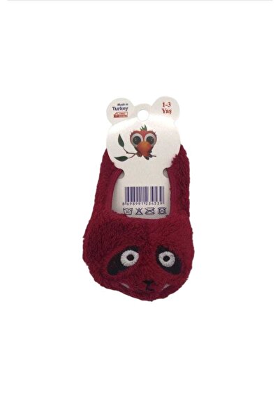 1-3 Yaş Peluş Çocuk Ev Babeti Patiği Panduf Bordo