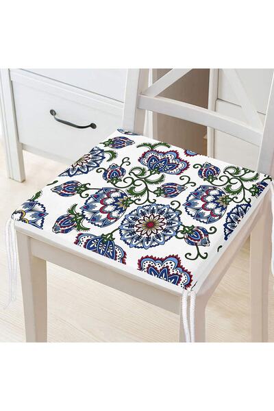 Realhomes Porselen Deseni Dijital Baskılı Dekoratif Kırlent Fermuarlı Sandaly...