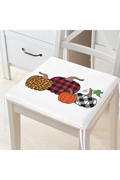 Realhomes Білий фон з цифровим принтом у вигляді гарбузів на тлі еко-патерну,...