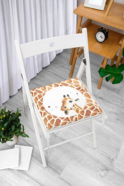 Realhomes Біла підлога з цифровим принтом у вигляді жирафа, сучасна подушка д...