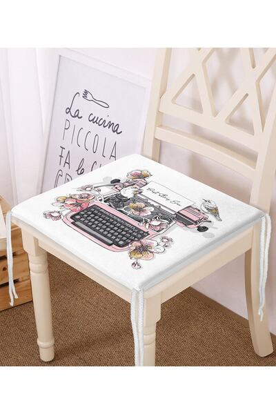 Realhomes Рожева антикварна друкарська машинка з цифровим принтом і блискавко...