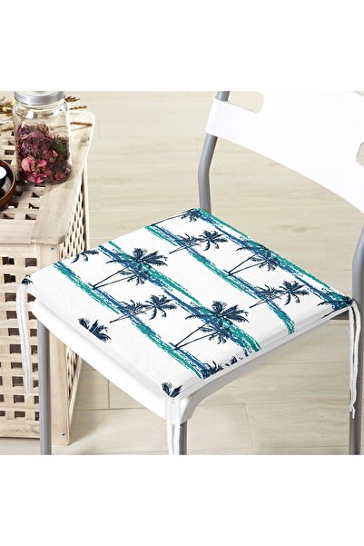 Realhomes Синьо-зелена пальмова підставка для стільця з малюнком та блискавкою