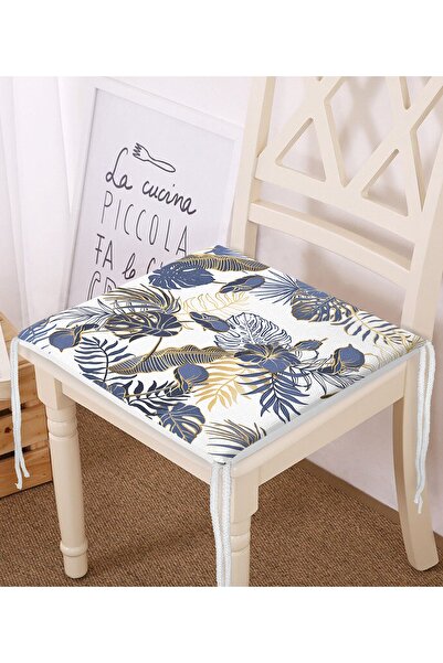 Realhomes Сучасна подушка для стільця з цифровим принтом у вигляді листя з зо...