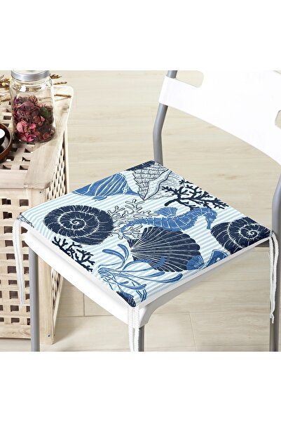 Realhomes Μοντέρνο μαξιλάρι καρέκλας με φερμουάρ με θέμα Blue Sea Creatures