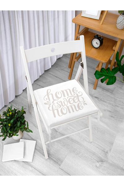 Realhomes Svetlo sivi jastuk za stolicu sa zatvaračem "Home Sweet Home"