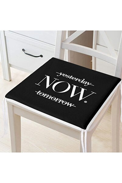Realhomes Чорна підлога з написом Now Сучасна подушка для стільця на блискавці