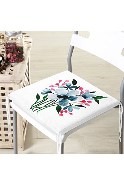 Realhomes Сучасна цифрова друкована подушка для стільця з квітковим візерунко...
