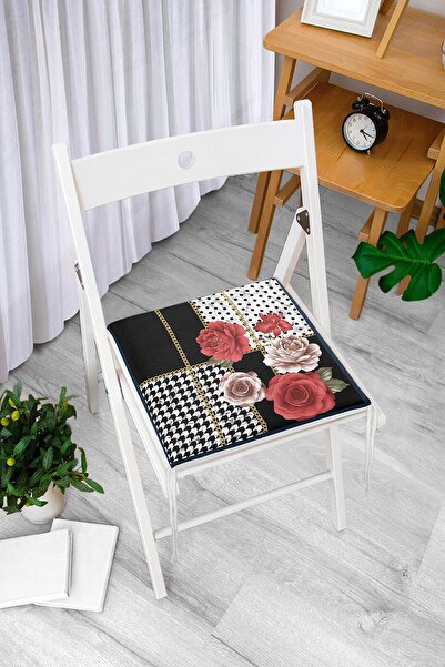 Realhomes Çiçek Ve Altın Motifli Özel Tasarım Dijital Baskılı Modern Fermuarl...